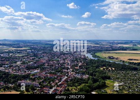 Elba, Riesa, Meissen County, Sassonia, Germania Foto Stock