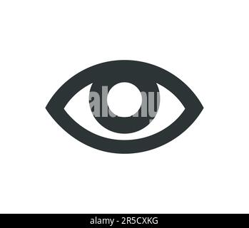 Simbolo monocromatico Simple Human Eye. Illuminazione vettoriale. Illustrazione Vettoriale