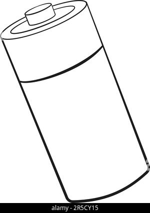 Profilo batteria AAA. Cartone animato. Illustrazione vettoriale. Isolato su sfondo bianco Illustrazione Vettoriale