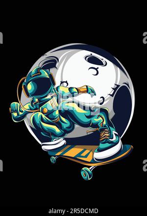 Carattere astronauta spazio adatto come regalo di compleanno per i vostri amici, celebrazione, evento o comunità spaziale e astronauta. Tour spaziale Illustrazione Vettoriale