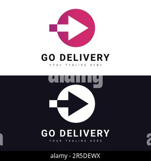 LOGO Go Fast Delivery Logo Design Logo Arrow logotipo Illustrazione Vettoriale