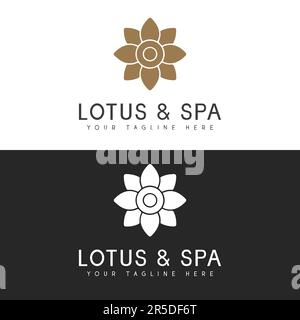Logo Luxury Lotus Spa Design Beauty Massage Center logotipo Illustrazione Vettoriale