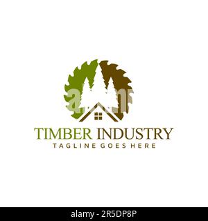 Woodworking Logo design ispirazione creativa Illustrazione Vettoriale