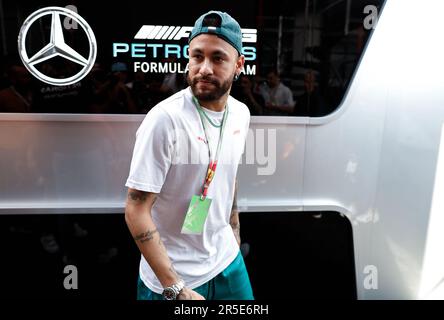 Calciatore Neymar Jr, ritratto durante la Formula 1 AWS Gran Premio de Espana 2023, 7th° round del Campionato del mondo di Formula uno 2023 dal 2 al 4 giugno 2023 sul circuito di Barcellona-Catalunya, a Montmelo, Spagna - Foto DPPI Foto Stock