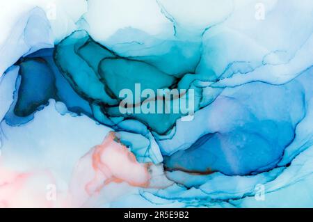 Marmo inchiostro arte astratta da squisito dipinto originale per sfondo astratto . La pittura è stata dipinta su carta di alta qualità per creare liscia Foto Stock