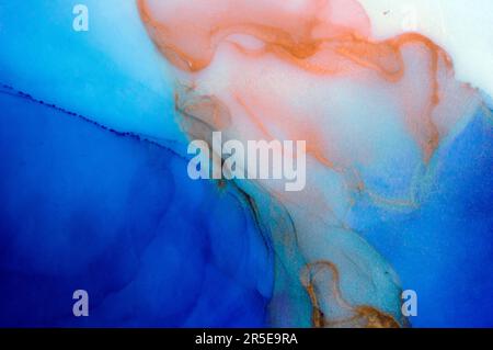 Marmo inchiostro arte astratta da squisito dipinto originale per sfondo astratto . La pittura è stata dipinta su carta di alta qualità per creare liscia Foto Stock