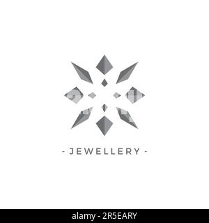Design con logo Jewellery. Vettore Star Logo. Logo Diamond Illustrazione Vettoriale