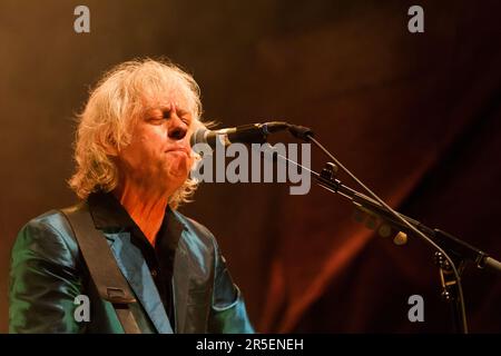Mülheim, Germania, 13.08.2016. Sir Bob Geldhof suona allo Schloss Broich a Mülheim, Germania, Credit: ANT Palmer / Alamy Foto Stock