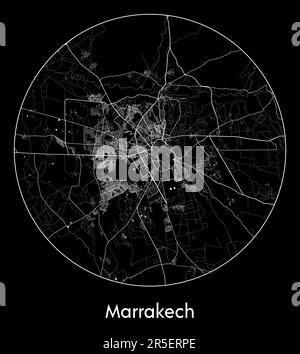 Mappa della città Marrakech Marocco Africa illustrazione vettoriale Illustrazione Vettoriale