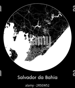 Mappa della città Salvador da Bahia Brasile Sud America illustrazione vettoriale Illustrazione Vettoriale