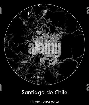 Mappa della città Santiago del Cile Cile Sud America illustrazione vettoriale Illustrazione Vettoriale