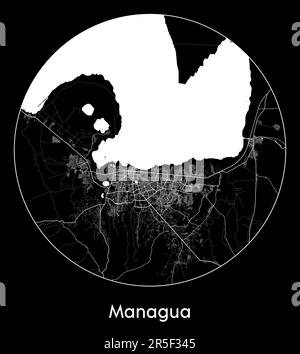 Mappa della città Managua Nicaragua North America illustrazione vettoriale Illustrazione Vettoriale