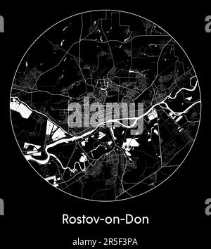 Mappa della città Rostov-on-Don Russia Europa illustrazione vettoriale Illustrazione Vettoriale