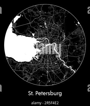 Mappa della città St. Petersburg Russia Europa illustrazione vettoriale Illustrazione Vettoriale