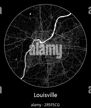 Mappa della città Louisville Stati Uniti Nord America illustrazione vettoriale Illustrazione Vettoriale