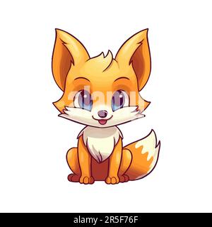 Segno Fox. Volpe in stile cartoni animati Illustrazione Vettoriale
