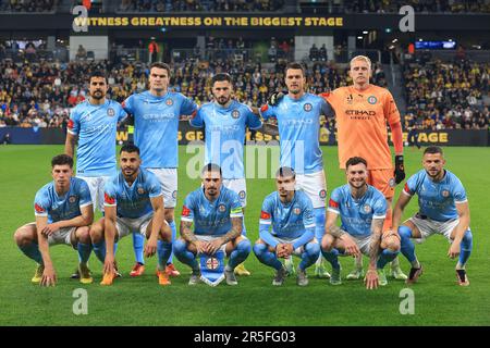 Sydney, Australia. 3rd giugno 2023; CommBank Stadium, Sydney, NSW, Australia: A-League Grand Final Football, Melbourne City contro Central Coast Mariners; Melbourne City team Photo Credit: Action Plus Sports Images/Alamy Live News Foto Stock