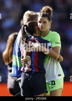 EINDHOVEN - Dominique Janssen di VfL Wolfsburg ha deluso dopo la finale di UEFA Champions League for Women tra il FC Barcelona e VfL Wolfsburg allo stadio Phillips il 3 giugno 2023 a Eindhoven, Paesi Bassi. ANP MAURICE VAN PIETRA Foto Stock