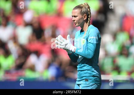 Eindhoven, Paesi Bassi. 03rd giugno, 2023. Calcio, Donne: Champions League, FC Barcelona - VfL Wolfsburg, knockout round, finale, Philips Stadium. Il portiere di Wolfsburg, Merle Frohms. Credit: Swen Pförtner/dpa/Alamy Live News Foto Stock