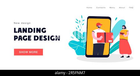 Donna andare online shopping vettore illustrazione Illustrazione Vettoriale