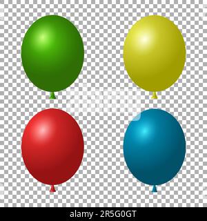 Collezione di palloncini vettoriali colorati. Illustrazione Vettoriale