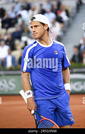 Diego Schwartzman dell'Argentina durante il torneo di tennis French Open, Grand Slam il 2 giugno 2023 allo stadio Roland Garros di Parigi. Foto Victor Joly / DPPI - Foto: Victor Joly/DPPI/LiveMedia Foto Stock