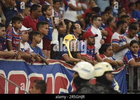 Fortaleza, (CE) 03/06/2023 - Campeonato Brasileiro / Fortaleza x Bahia - Torcida do Fortaleza durante partida entre Fortaleza x Bahia disputada na are Foto Stock