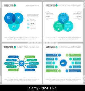 Set di diapositive infografiche aziendali Illustrazione Vettoriale