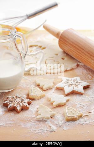 La cottura Ingredienti per biscotti di Natale e pan di zenzero Foto Stock