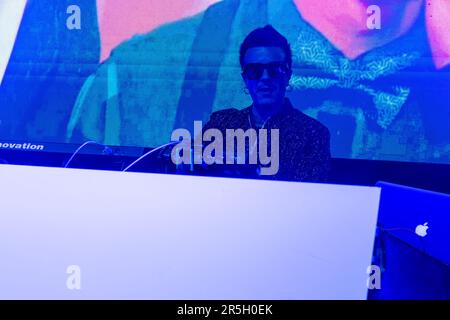 Bergamo, Italia. 03rd giugno, 2023. Stazione NXT, Bergamo, Italia, 03 giugno 2023, Maury, Eiffel 65 durante Eiffel 65 - Concerto di Musica Credit: Live Media Publishing Group/Alamy Live News Foto Stock