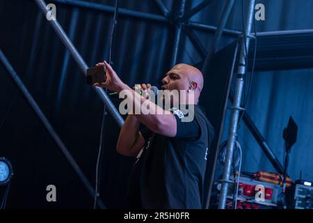 Bergamo, Italia. 03rd giugno, 2023. Stazione NXT, Bergamo, Italia, 03 giugno 2023, Jeffrey Jay, Eiffel 65 durante Eiffel 65 - Concerto di Musica credito: Live Media Publishing Group/Alamy Live News Foto Stock