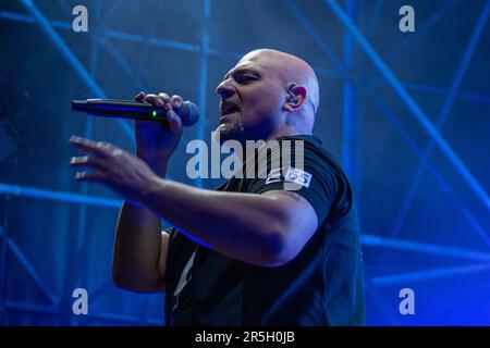 Bergamo, Italia. 03rd giugno, 2023. Jeffrey Jay, Eiffel 65 durante Eiffel 65, Concerto musicale a Bergamo, Italia, Giugno 03 2023 Credit: Independent Photo Agency/Alamy Live News Foto Stock