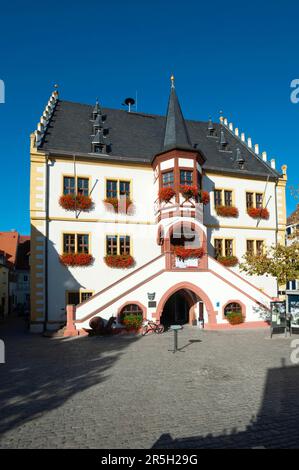 Municipio, Volkach, bassa Franconia, Franconia, Baviera, Germania Foto Stock