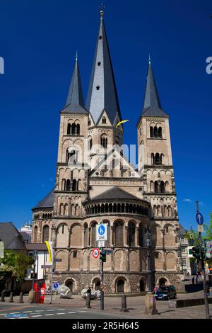 St Martin's Minster, Bonn, basilica, Bonn, Renania, Renania settentrionale-Vestfalia, Germania Foto Stock