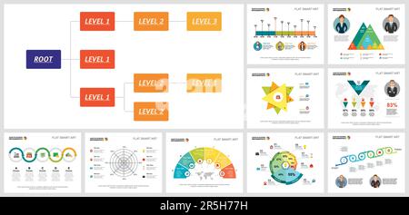 Set di modelli di diagrammi colorati Illustrazione Vettoriale