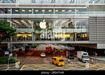 L'Apple Store al centro commerciale IFC, Hong Kong Island, Hong Kong, Cina. Foto Stock