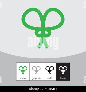 Logo Snake minimalista. Colore verde. Vettore Illustrazione Vettoriale
