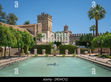 Giardini di Alcazar de los Reyes Cristianos - Cordoba, Andalusia, Spagna Foto Stock