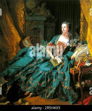 Madame de Pompadour dipinto da Francois Bouchard nel 1756. Anche se poco conosciuto oggi, Francesco Boucher è stato uno dei più celebrati pittori del 18th ° secolo in Francia. Dipinse temi classici in stile barocco e rococò. Il suo patrono era Madame de Pompadour e il suo lavoro era così popolare che alla fine divenne Premier Peintre du Roi (primo pittore del re), una prestigiosa posizione di corte nel regime di Ancien. Foto Stock