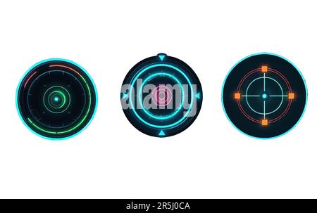 interfaccia utente imposta illustrazione vettoriale di elementi futuristici di interfaccia hud isolati su sfondo bianco Illustrazione Vettoriale