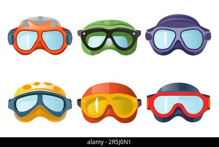 interfaccia utente imposta illustrazione vettoriale di una maschera colorata ed elegante isolata su sfondo bianco Illustrazione Vettoriale