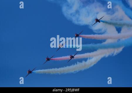 Alcester, Warwickshire UK, 3rd giugno 2023. RAF Red Arrows al Midlands Air Festival al Ragley Hall. Alcester, Warwickshire UK.Credit:Ian Tennant /Alamy Live News. Foto Stock