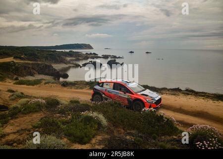 Teemu Suninen (fin) Markkula Mikko (fin) Hyundai Motorsport N, MajoreJun,04, 2023 a Olbia,Sardegna,Italia Foto Stock