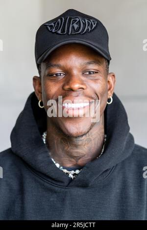 Los Angeles, Stati Uniti. 02nd giugno, 2023. Dennis Schröder, giocatore nazionale di basket, registrato durante un'intervista con dpa. Credit: Maximilian Haupt/dpa/Alamy Live News Foto Stock