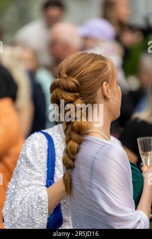 Il giorno migliore dell'anno, quando il Prom avviene per gli studenti a Ludvika Svezia 2023 Foto Stock