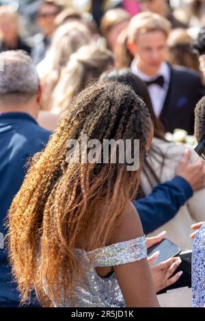 Il giorno migliore dell'anno, quando il Prom avviene per gli studenti a Ludvika Svezia 2023 Foto Stock