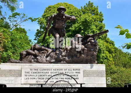 Cameronians Memoriale di guerra Foto Stock