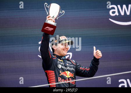 Montmelo, Espagne. 04th giugno, 2023. FITTIPALDI Enzo (bra), Rodin Carlin, Dallara F2, podio ritratto durante il 6th° round del Campionato FIA di Formula 2 2023 dal 2 al 4 giugno 2023 sul circuito di Barcellona-Catalunya, a Montmelo, Spagna - Foto Xavi Bonilla/DPPI Credit: DPPI Media/Alamy Live News Foto Stock