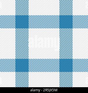 Texture tessuto di tessuto di motivo plaid tartan con uno sfondo senza cuciture vettore check in argento sterling e bianco colori. Illustrazione Vettoriale