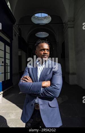 Samuel Kasumu, sperando di diventare il candidato del Partito conservatore durante le prossime elezioni comunali di Londra. Foto Stock